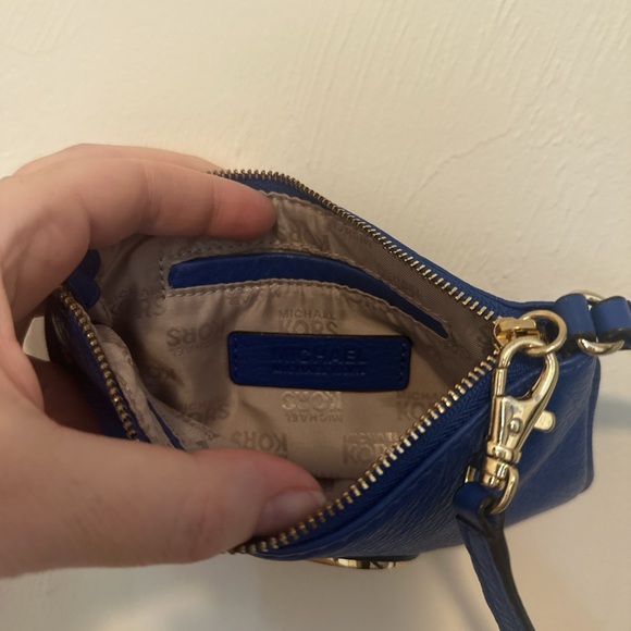 Michael Kors Royal Blue Wristlet with Gold Logo - Picture 5 of 7